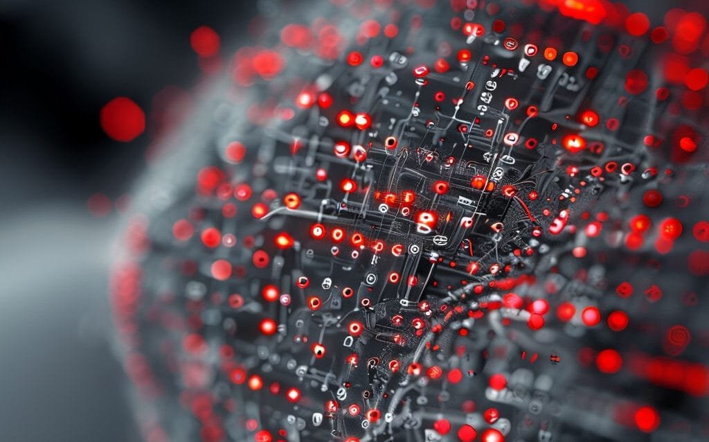 simplistic-abstract-image-about-ai-business-intelligence-shiny-red-black-gray-color-scheme Exatonix AI-Driven Business Intelligence